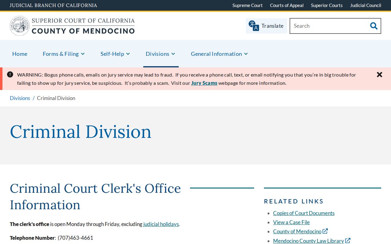 Mendocino County 72 hour release list criminal division source